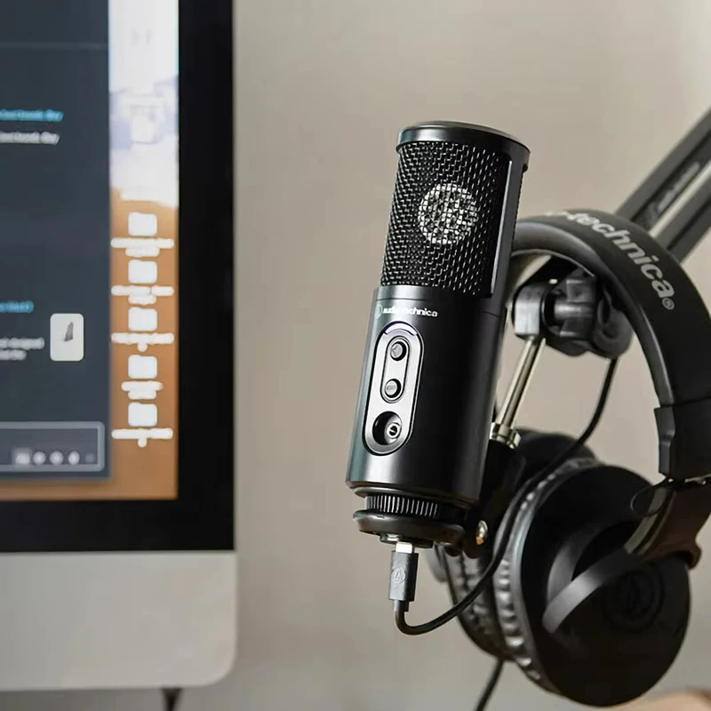 ميكروفون Audio-Technica ATR2500X-USB أصلي 100% من - توصيل وتشغيل ميكروفون USB قلبي للبث/البث