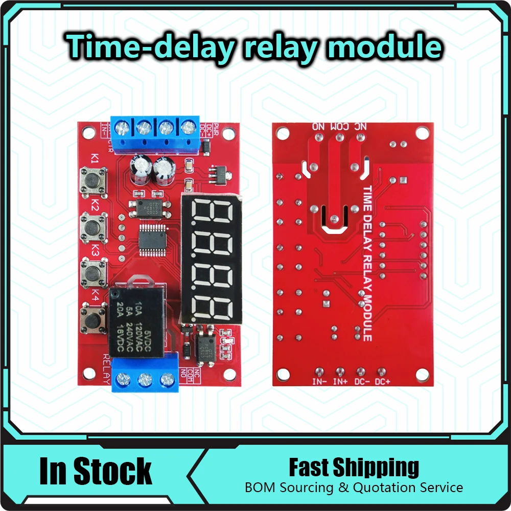 DC 5V 12V 24V 10A Adjustable Time Delay Relay Module 32 Modes LED Digital Timming Trigger Timer Control Switch Pulse Cycle