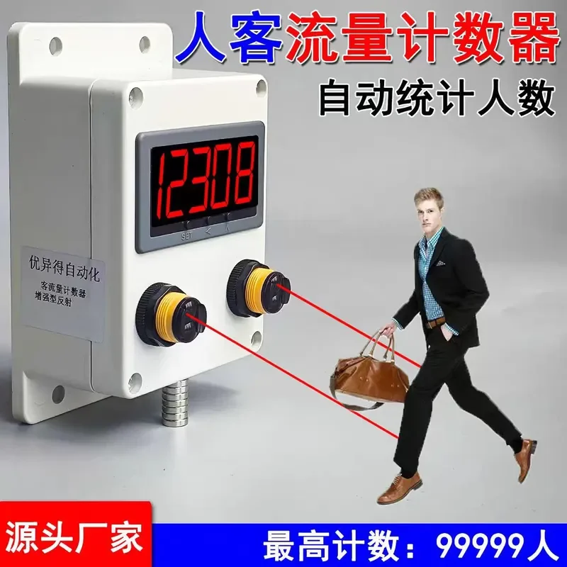 Passenger Flow Counter Automatic Infrared Sensor Digital Display People Counting Device for Shopping Mall Supermarket Store