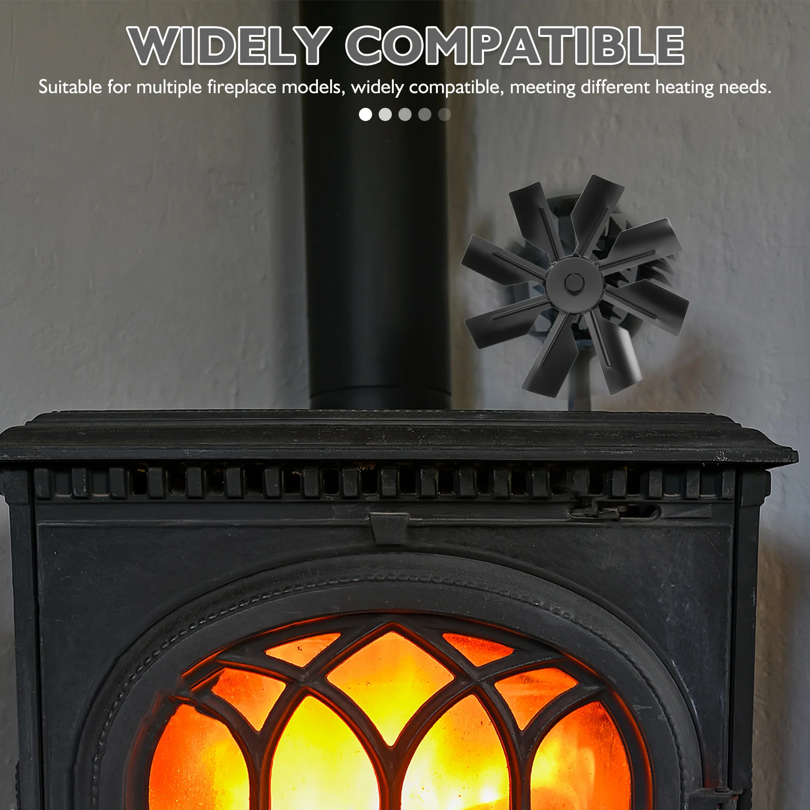 

Замена лопастей вентилятора для камина, универсальная 8-лопастная часть вентилятора для печи из алюминиевого сплава, эффективное распределение