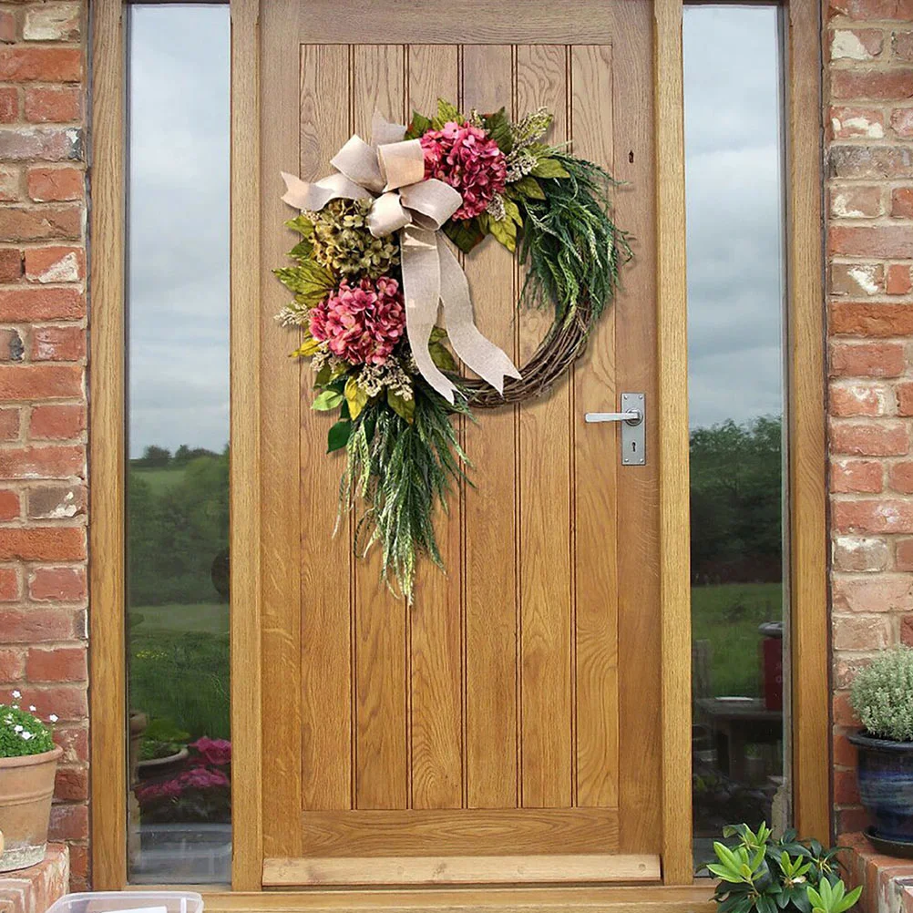 

Simulation Hydrangea Wreath Plastic Rattan Artificial Garland Home Decor Door Hanging Wedding Party Anniversary