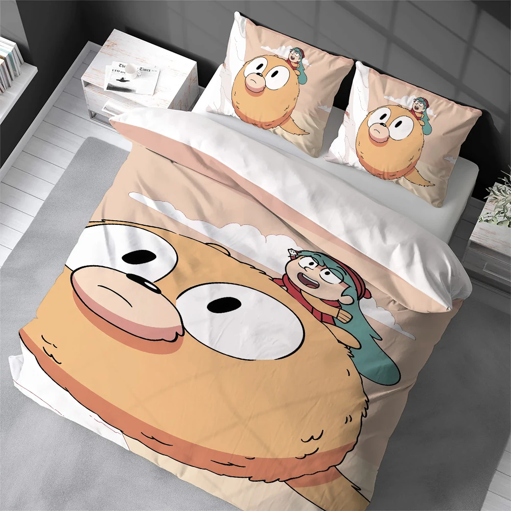 H-Hilda Cartoon Duvet Cover Set Home Style Bedding Soft Laundry Cotton Bed 3 Piece Set Student Dormitory Gift