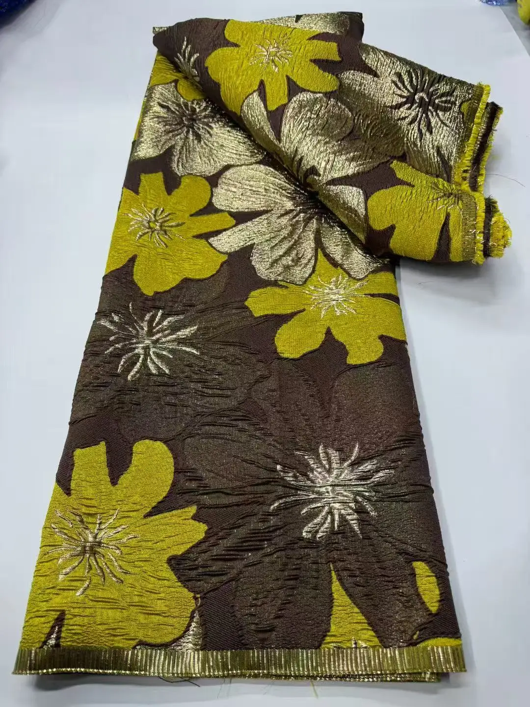 

Luxury High Quality Nigerian Jacquard Lace African Organza Brocade Lace Fabric 5 Yards French Tulle Party Gown Dress Sewing