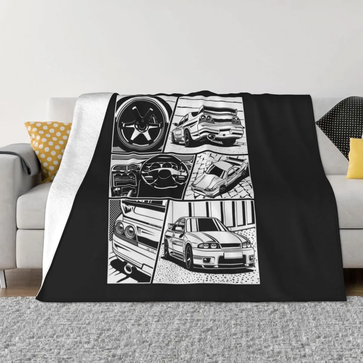 

DMNTeestore Skyline R33 GTR. Details Throw Blanket Sofa Throw Thermals For Travel Sofas Blankets