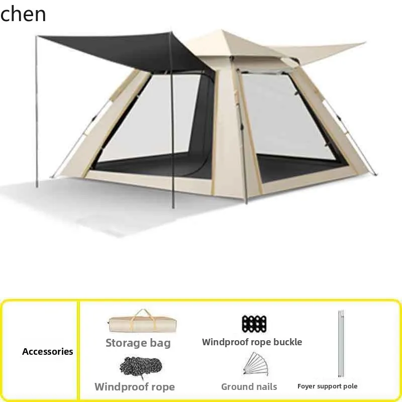 ZML Tent Two-in-One Camping Sun Protection Fully Automatic Quick Open Folding Portable Rainproof