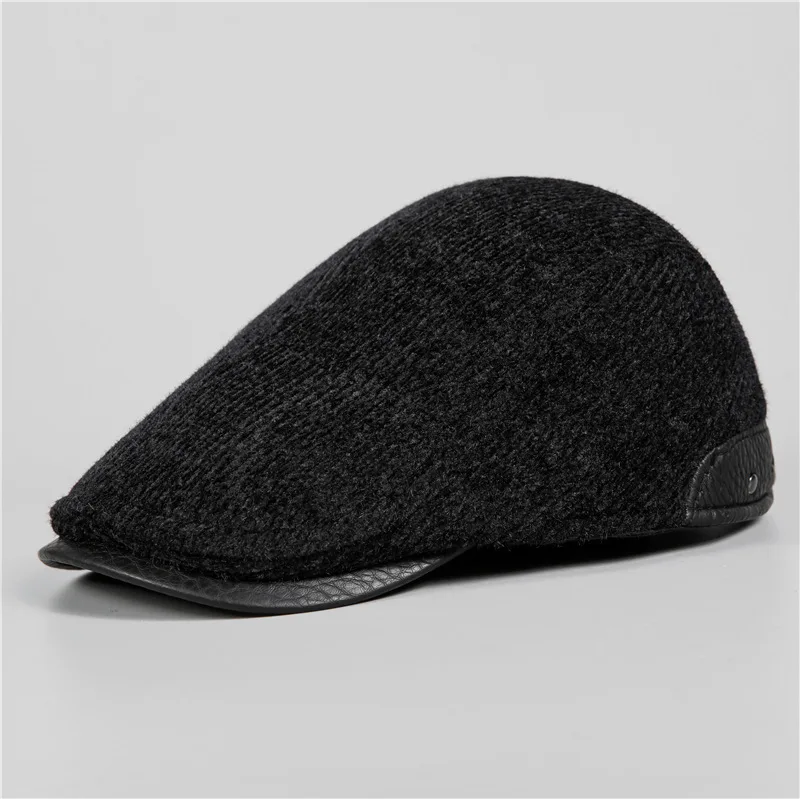 

Men's Father Gift Cap Winter Cold Warm Ear Protection Cap Casual Beret Retro Painter Hat England Travel Newsboy Cap Forward Hat