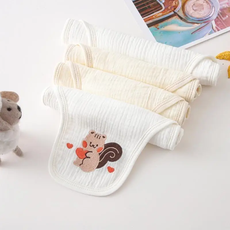 

U13F Burp Sweat Absorbent Cloths Kids Cotton Face Back WashCloth Lovely Sewing Breathable Back Sweat Towel Baby Essential