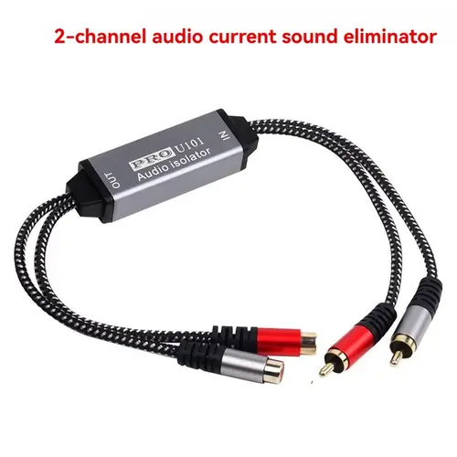 Imagen 2 del producto ABZZ-reductor de ruido de señal de Audio aislador de Audio RCA de 2 vías filtro de ruido eliminador de ruido de corriente de Audio RCA