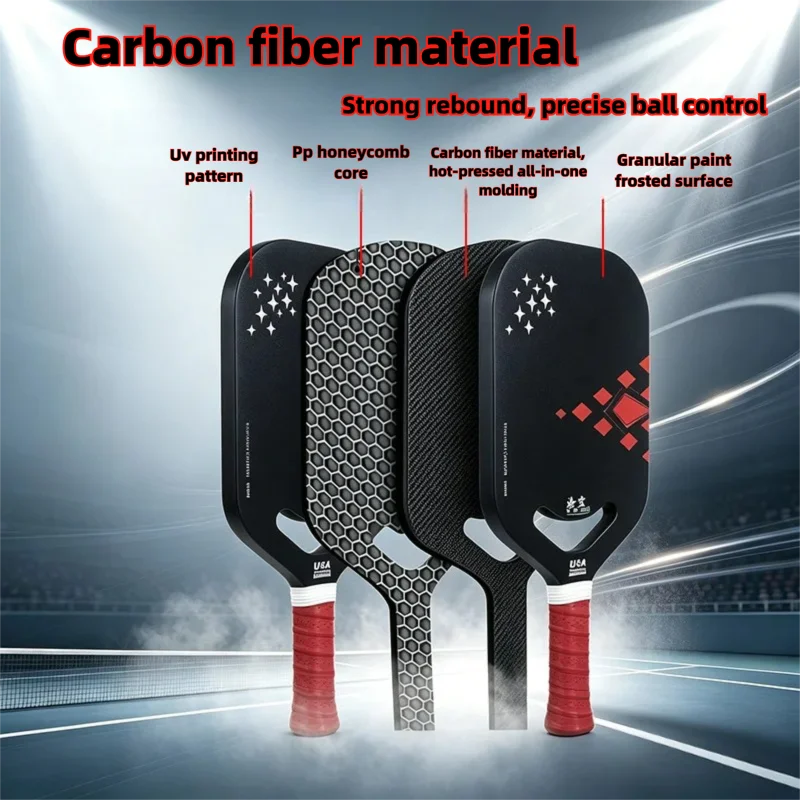 T700 Carbon Fiber Pickleball Paddle, One-Piece Hot-Pressed, USAPA Certified, Hollow Design, Pro Tournament Pickleball Paddle