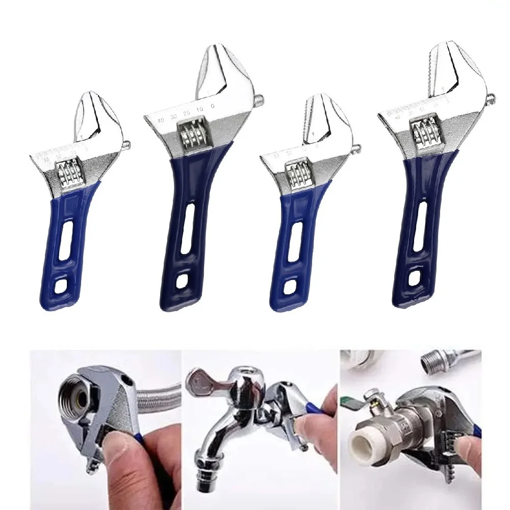 

Компактный регулируемый гаечный ключ 6 и 8 дюймов с отверстиями для губок 36 и 46 мм для домашнего ремонта и сантехнических работ, изготовлен из прочного металлического сплава