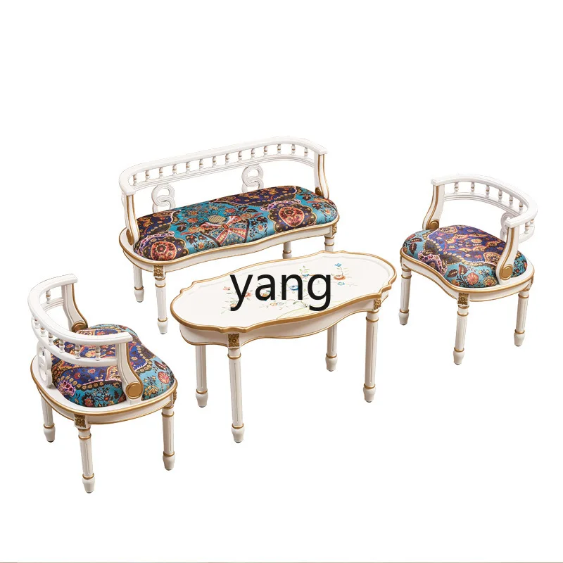 Lmm single double chair oval round coffee table living room balcony furniture