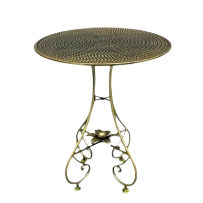 European Iron Side Table Minimalist Round End Table Portable Small Coffee Table for Living Room Balcony Home Decor