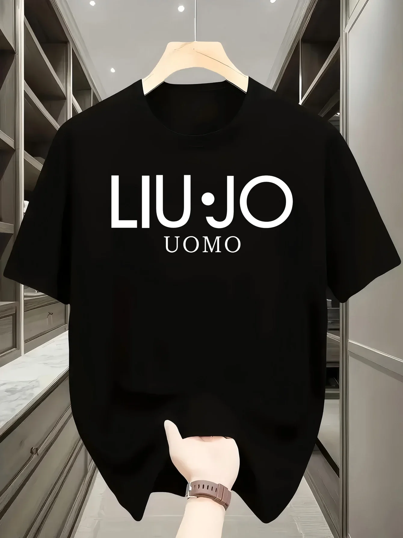 LIU JO, camiseta de verano para hombre y mujer, camiseta Unisex informal de uso diario, camiseta de carreras, camiseta deportiva de manga corta con estampado de letras a la moda para hombre