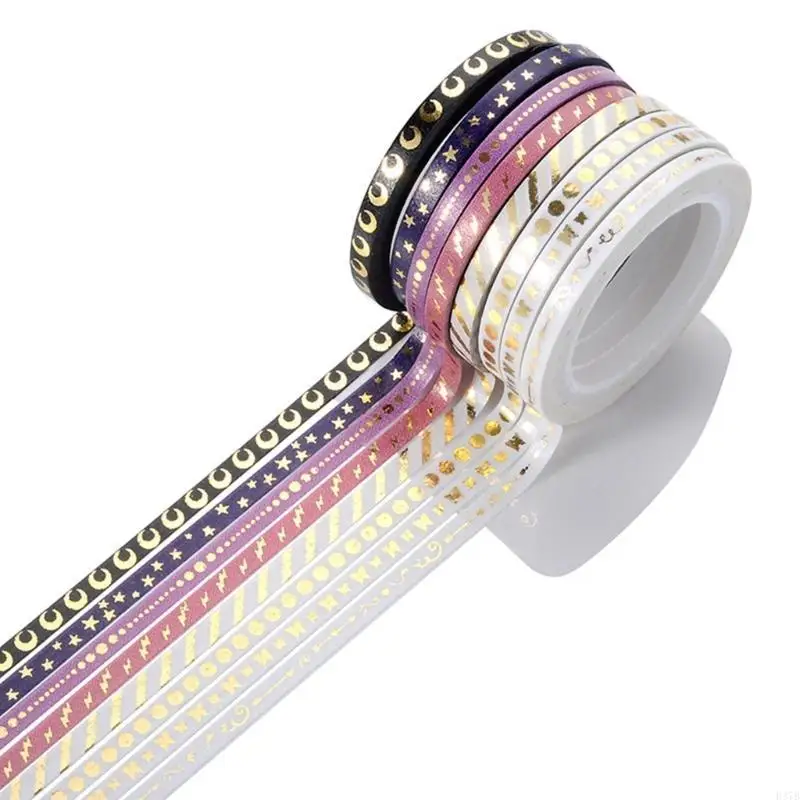 H37B 16 Roll glitzernder Washis Tape Dekorative Tape Handkontakte Künstler Klebeband für Scrapbooking Dekoration