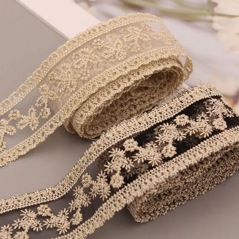 2Yard/Lot 35mm Embroidery Lace Trims Exquisite Sewing Ribbon Webbing DIY Trimmings For Wedding Party Girl Dress Accessories