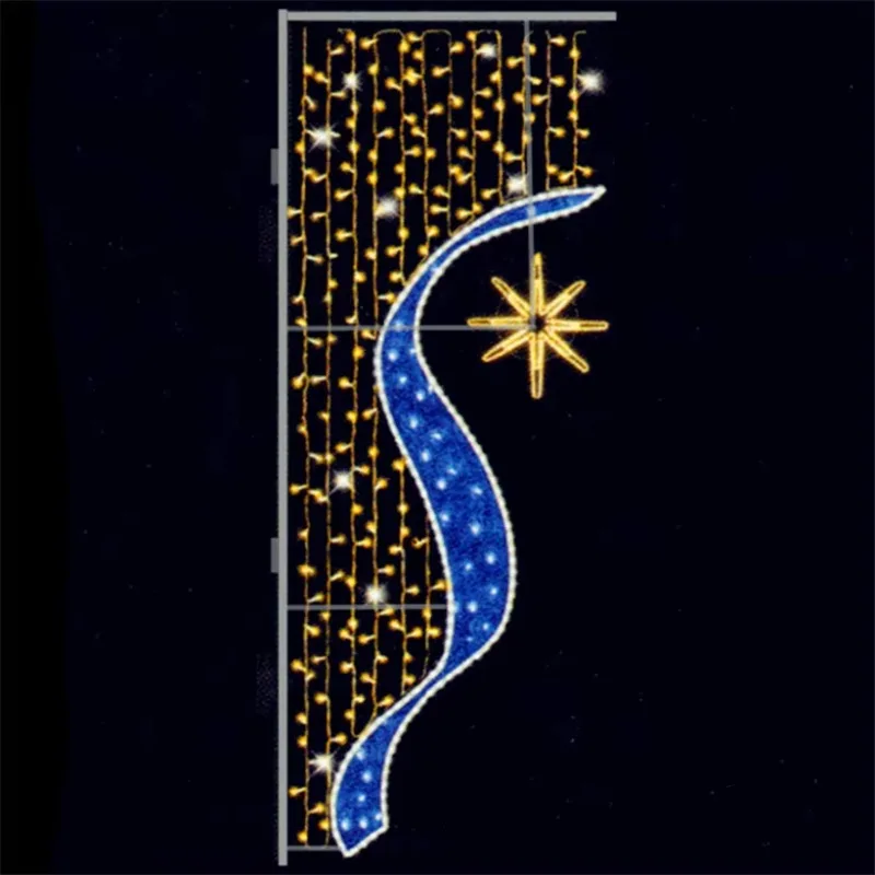 Custom Large Outdoor Ramadan Christmas Moon Star Pattern Rod Cartoon Animal