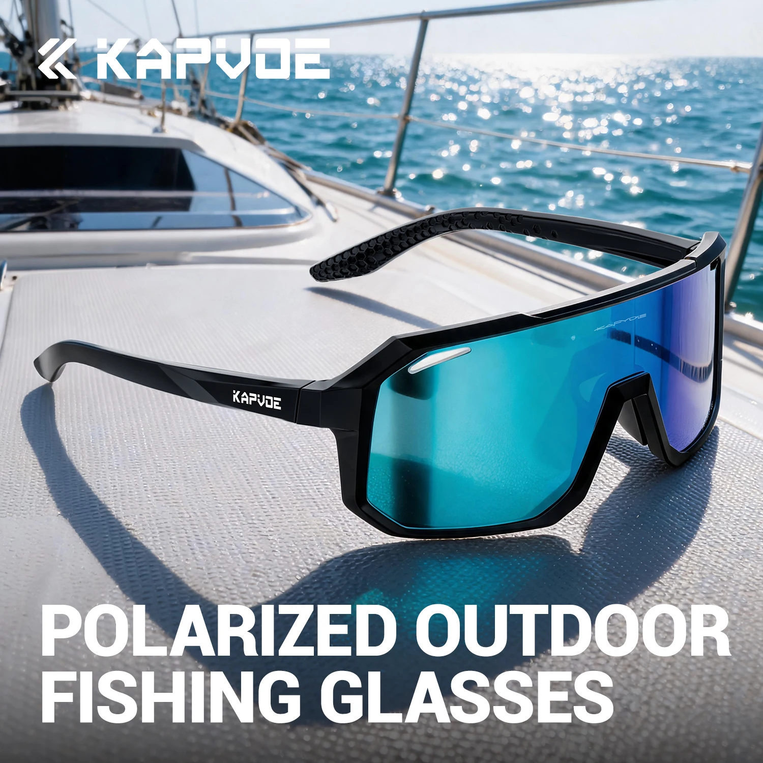 Kapvoe Polarisierte Radsport-Sonnenbrille Wanderbrille MTB Fahrradbrille für Männer Frauen Professionelle Winddichte UV400-Brille