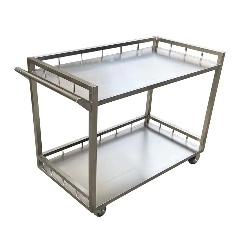 Factory Direct SUS304 2/3 Layer Trolley Custom Size Available Hospital Clinic Laboratory Use Silent Brake Casters OEM ODM Mirror