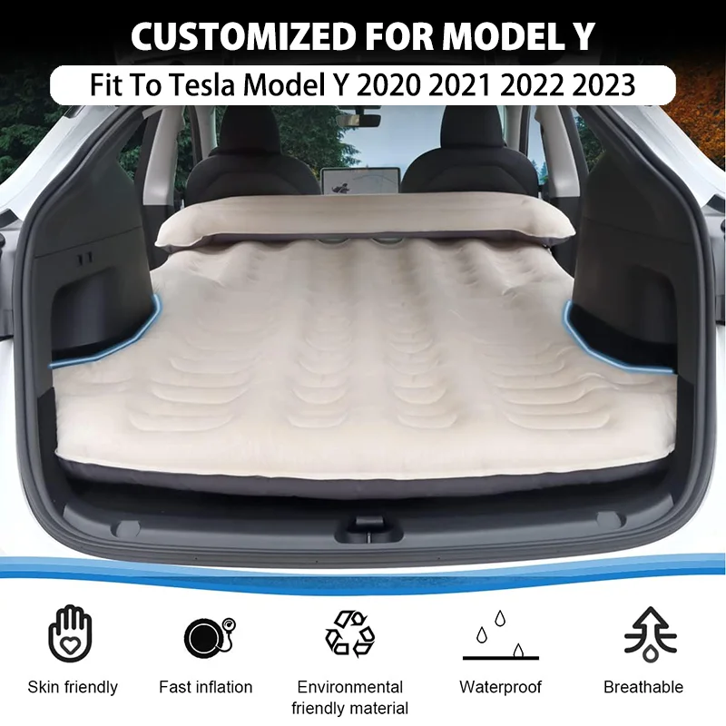 Matelas de voiture portable avec pompe à air électrique, matelas de camping, coussin de couchage de repos pour sauna, placements, modèle Y 2020 2021 2022 2023