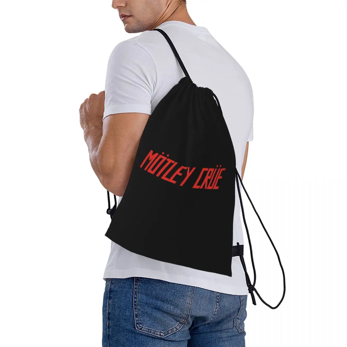 

Motleys Crues Metal Rock Backpacks Fashion Drawstring Bags Shoes Bag Book Bags for Man Woman Students