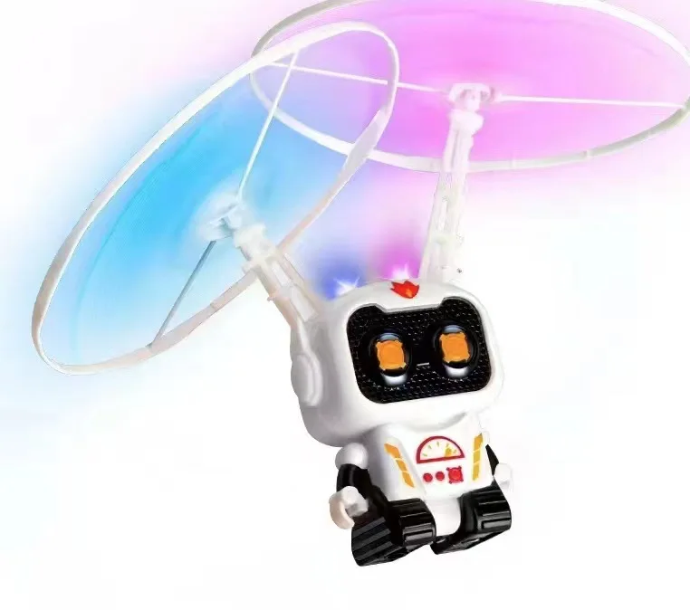 Flying Robot Toys Children Robot Toys with Light Cute USB Charging Astronaut with LED Light for Boys Girls Teenagers Christmas