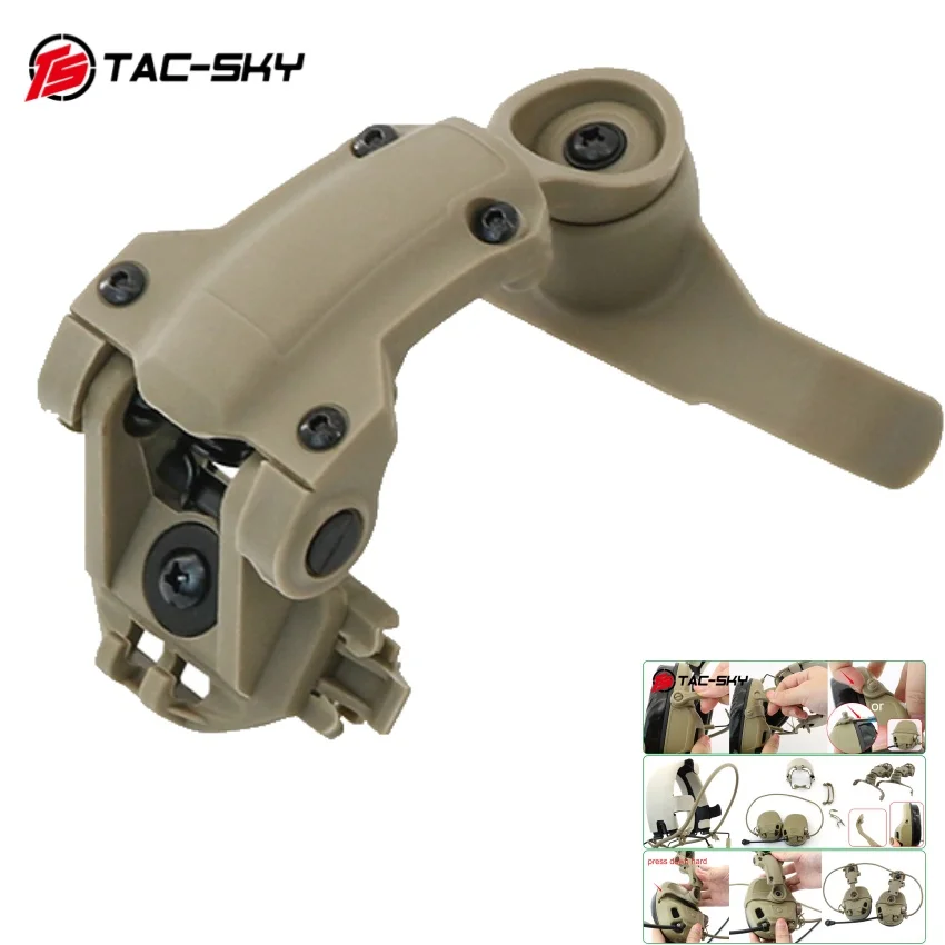TS TAC-SKY ARC Tactical Helmet Rail Adapter, Compatible with AMP Tactical Hunting Headset, Noise-reducing Microphone