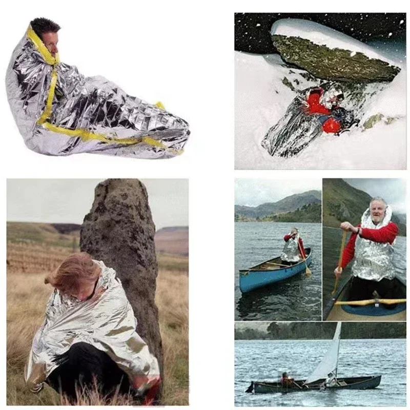 160*210cm 3 PCS Emergency Myra Heat Blanket Outdoor Survival Reflective Heat Blanket Natural Disaster Medical Equipment