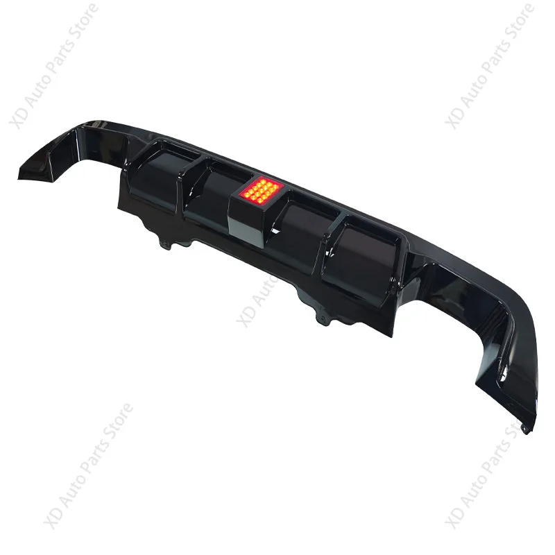 Gloss Black Quad Exhaust Rear Diffuser For BMW 5 Series E60 E61 2004-2010 For M Sport MP Style Lower With LED Light Bumper Lip - view 5