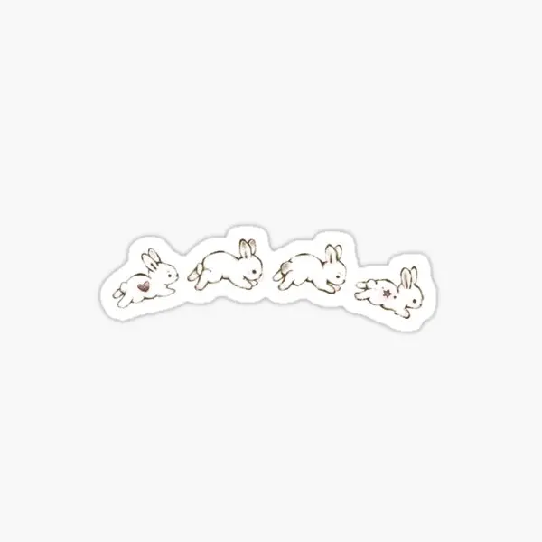 Coquette Illustrated Bunnies  5PCS Stickers for Bumper Home Stickers Cute Art Funny Anime Car Laptop Cartoon Background Window