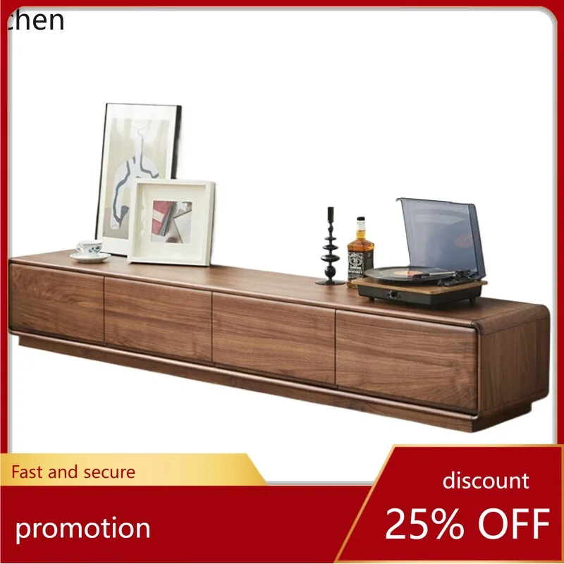 

HT solid wood TV cabinet simple modern small apartment living room floor storage TV cabinet