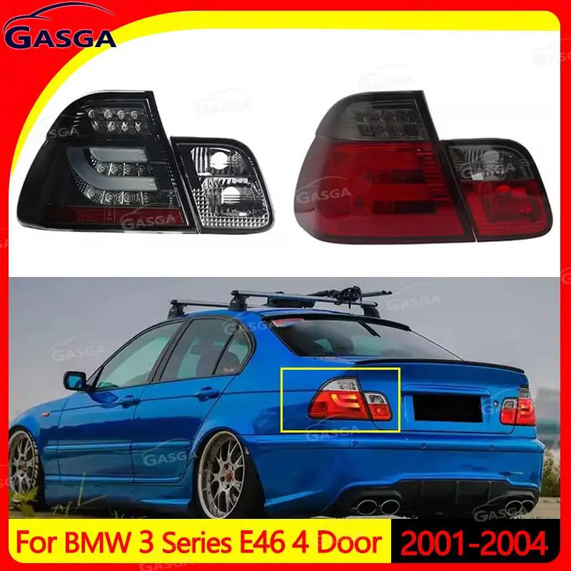 For BMW 3 Series E46 2001-2004 4 Door Pair Taillight assembly  LED Modify the brake lights turn signal reverse the lights
