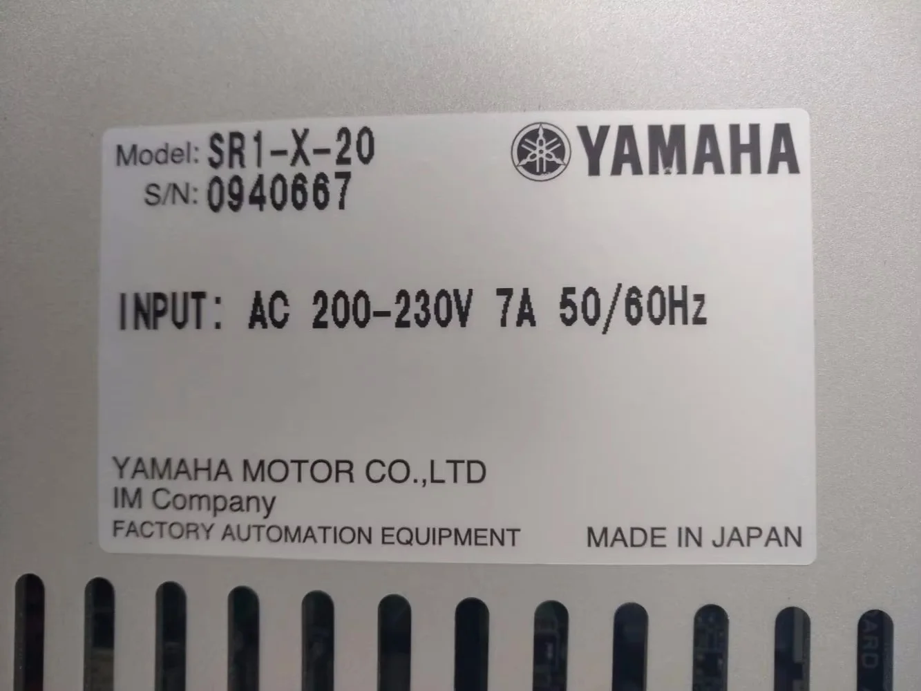 YAMAHA SR1-X-20 Robot Servo Drive Controller Used In Good Condition