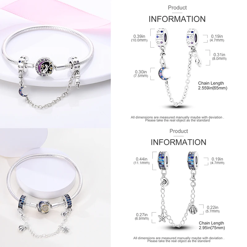 925 Sterling Silber Charm-Perlen Kaffee Ei Toast Sonne Mond Motorrad Schmetterling Frucht DIY Armband Halskette Geschenk für Frauen – Detail 9