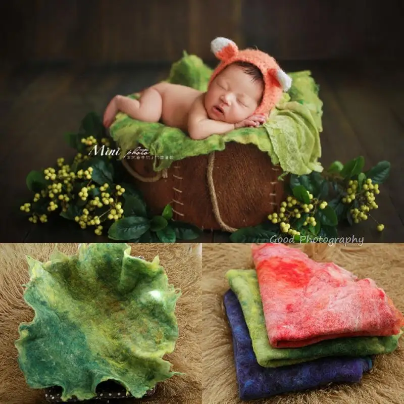 Studio children\'s photo frame Basin container auxiliary wool blanket bedding props baby baby photo modeling blanket