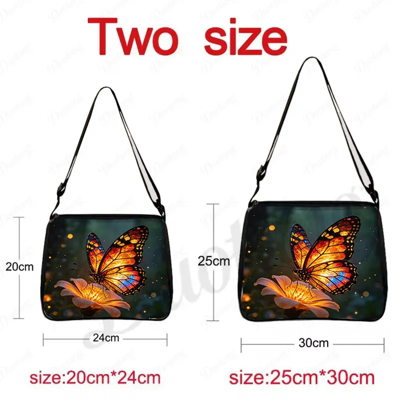 Colorful Butterflies Flowers and Insects Plant Pattern Shoulder Bag Women Handbag Phone Holder Large Capacity Bag for Ladies
