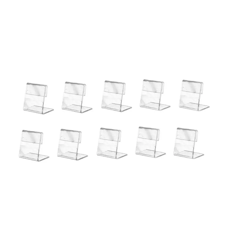 50Pcs Transparent L Shape Acrylic Display Stands Desktop Sign Holders Slanted Design for Menus Price Lists Advertisements