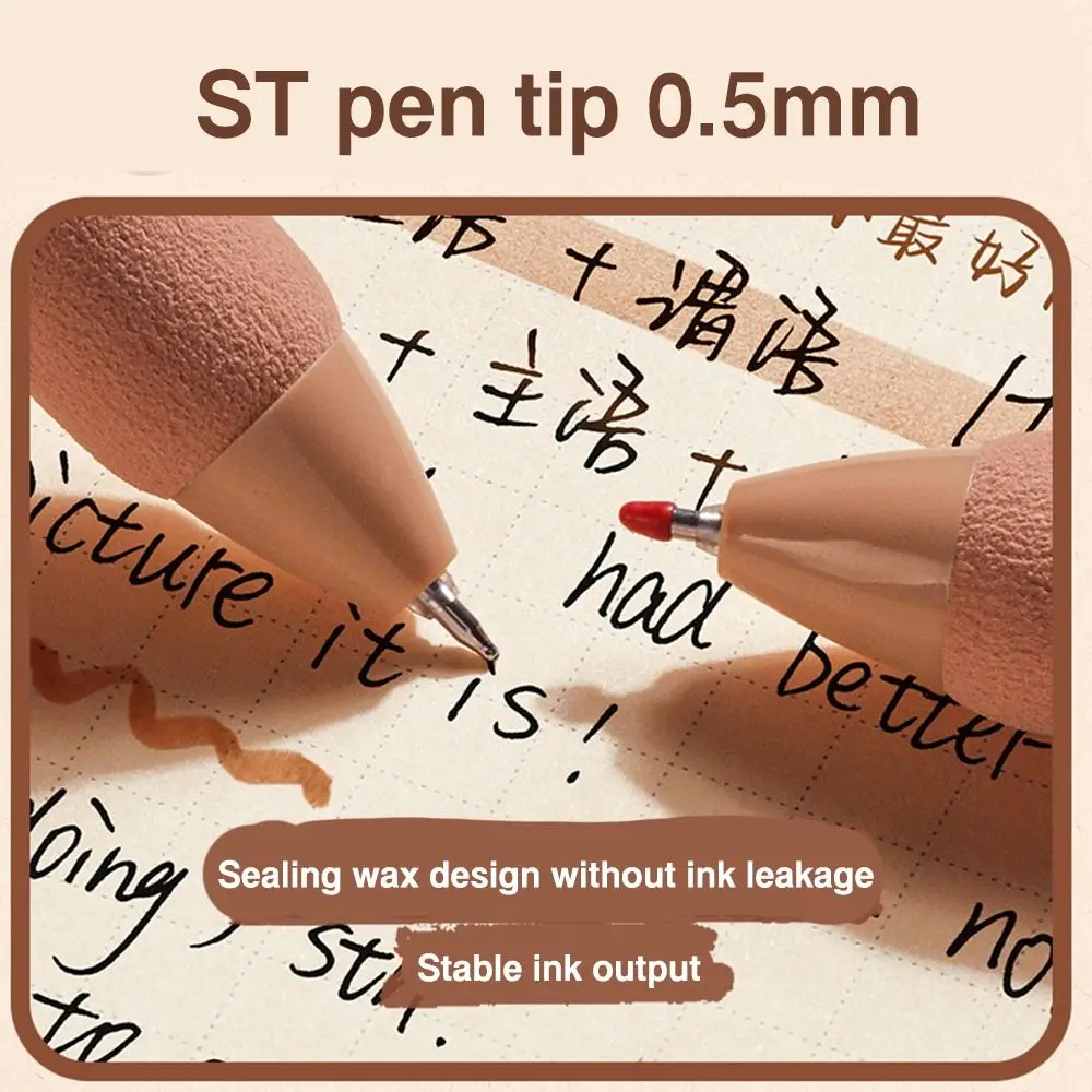 5PCS/Set High Quality ST Tip Gel Pen Soft Grip Capybara Ballpoint Pen Non-repeating Press Type Writing Tools Gift