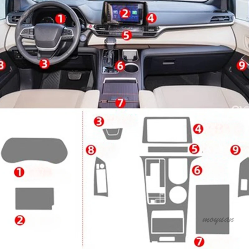 

Для Toyota Sienna 2021-2023, автомобильная панель редуктора, экран навигации, Автомобильный интерьер, наклейка против царапин