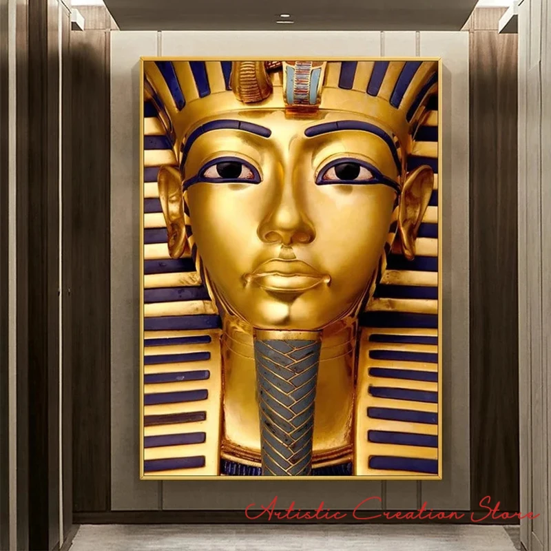 Golden Mask Ancient Egypt Pharaoh Tutankhamun Poster Art Canvas Painting Print Pictures Luxury Living Room Wall Art Home Decor