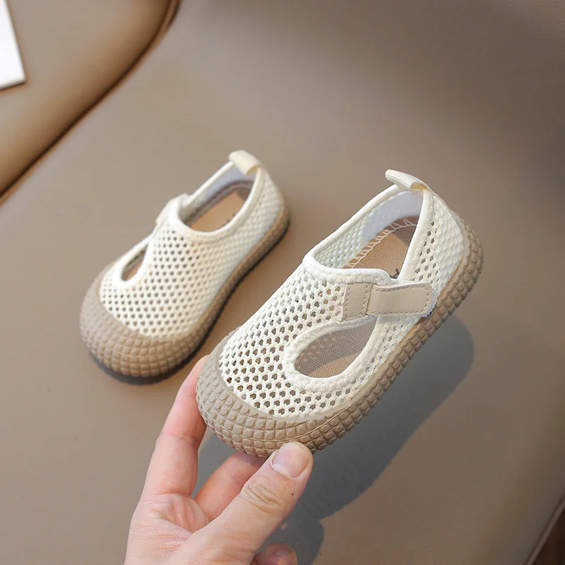 2024 Babys Rubber Beautiful Comfortable Summer Spring Breathable Cute Kids Walking Shoes Toddler Shoes Round Toe Flat Shoes