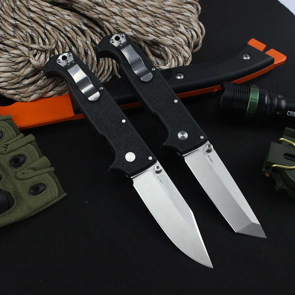 New Cold SR1 Lite Folding Knife 8Cr14MoV Steel Blade EDC Military Ttactical Survival Hunting Utility Pocket Knives for Men Knife