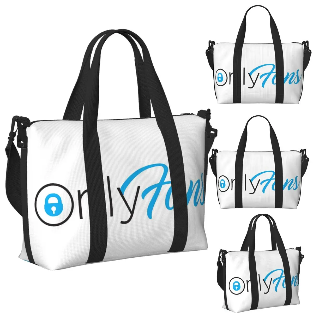 

Custom Onlyfans Logo Beach Travel Bag Large Capacity Tote Bags for Gym Sport Women Shopping Duffle Shoulder Bag