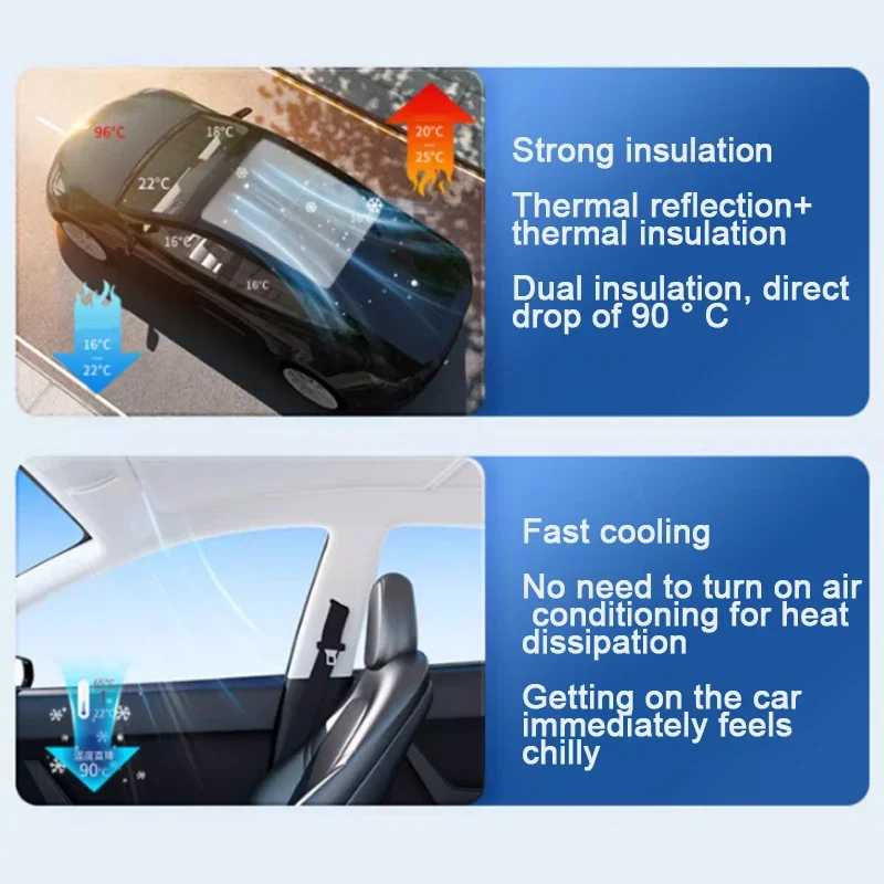 Car Electrostatic Adsorption Sunroof Sunshade Heat Insulation Internal For Audi Q4 E-TRON 2022 2023 2024 2025 Auto Accessory