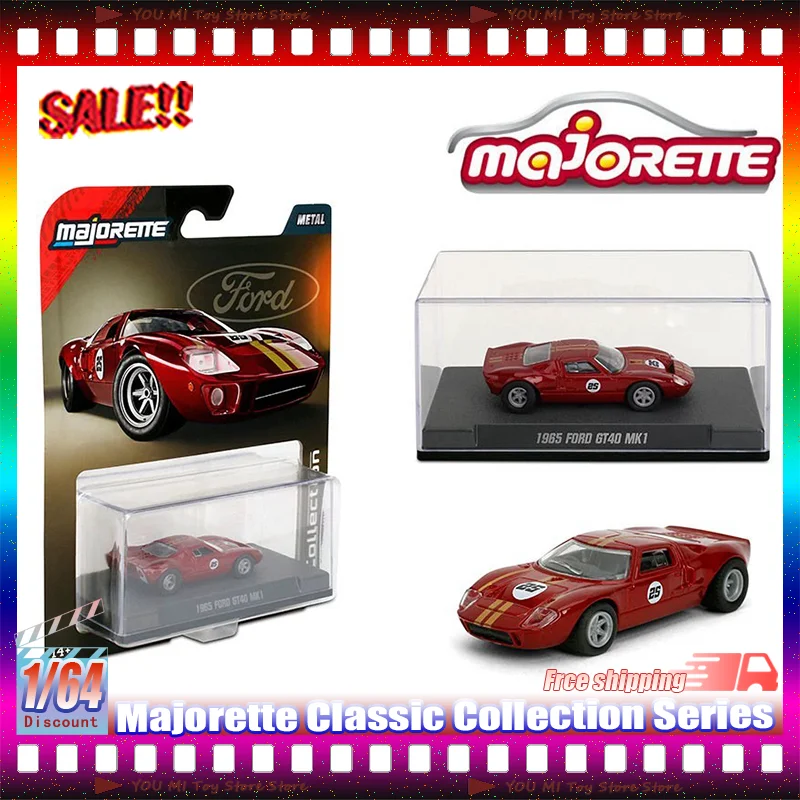 

Новая модель автомобиля Majorette Classic Collection 1:64, литая под давлением - миниатюрная игрушка из сплава Honda & Ford, подарок с подвесной картой