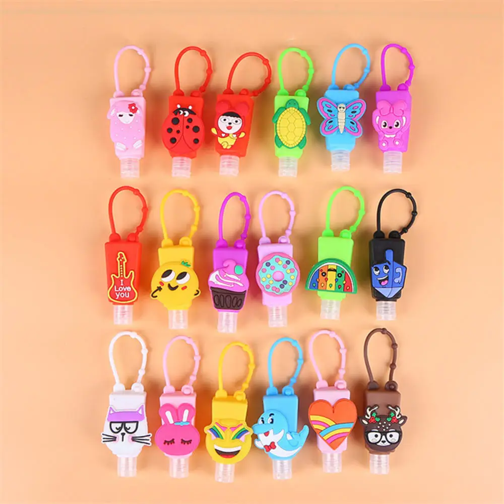 

30ML Travel Portable Gel Holder Food Silicon Cartoon Animal Pattern Mini Hand Sanitizer HolderHangable Liquid Dispenser Contain