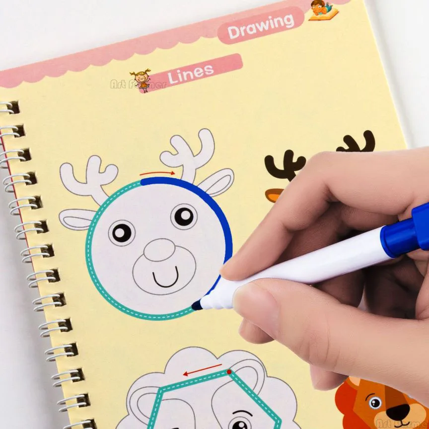 Magical Tracing Workbook Erasable Magic Books for Children Reusable Notebook Writing for Lettering Calligraphy Set Montessori