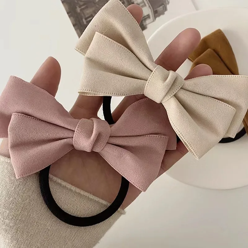 2023 New Bow Elastic Hair Bands Sweet Elegant Ponytail Hair Ring Hair Rope for Girls Headwear Women Hair Accessories