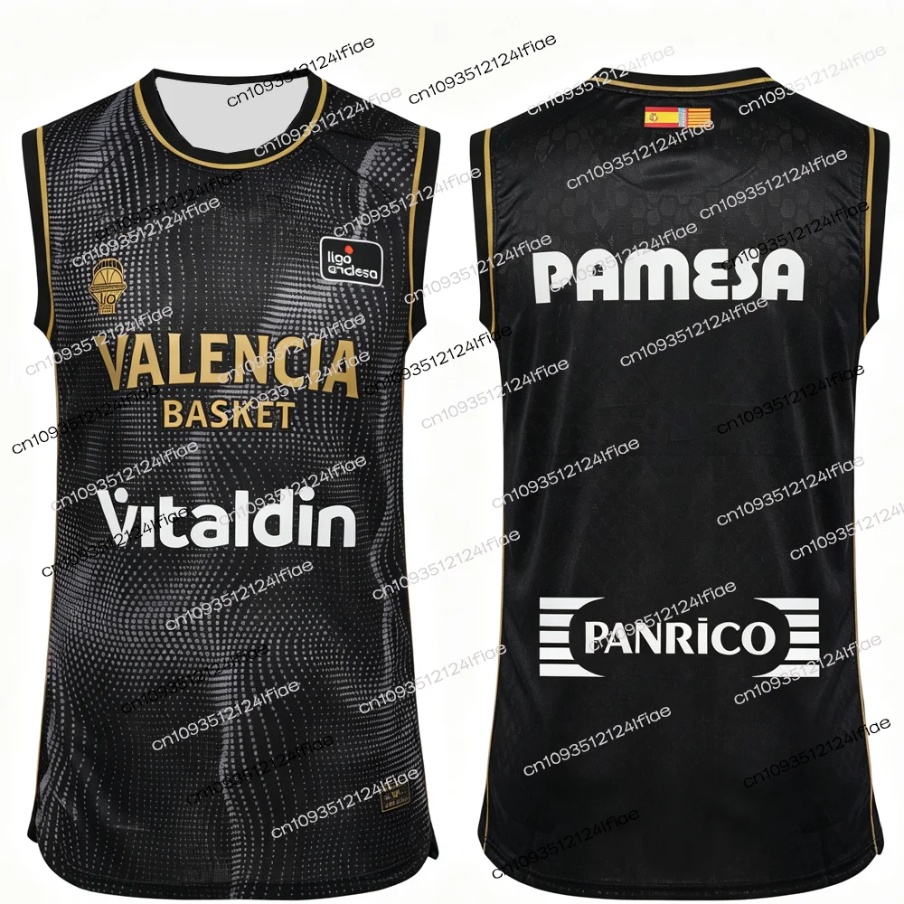 26/27 Kids Basketball Jersey Valencia Basket Spanish comfortable and breathable a special edition for Spanish basketball fans