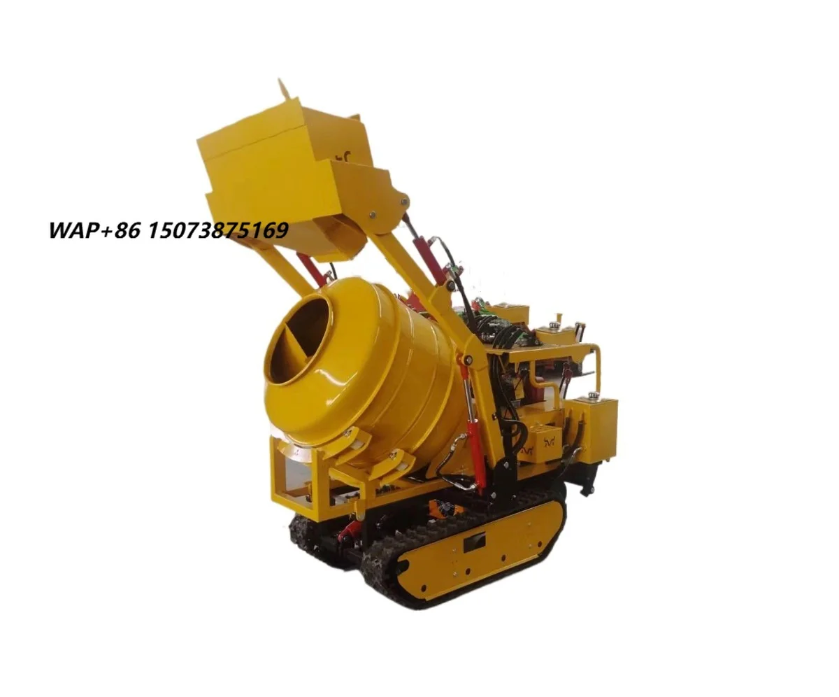 Factory Direct 0.5m3 Mini Tracked Concrete Mixer 10HP Crawler Cement Mixing Machine with Hydraulic Discharge EPA EU5
