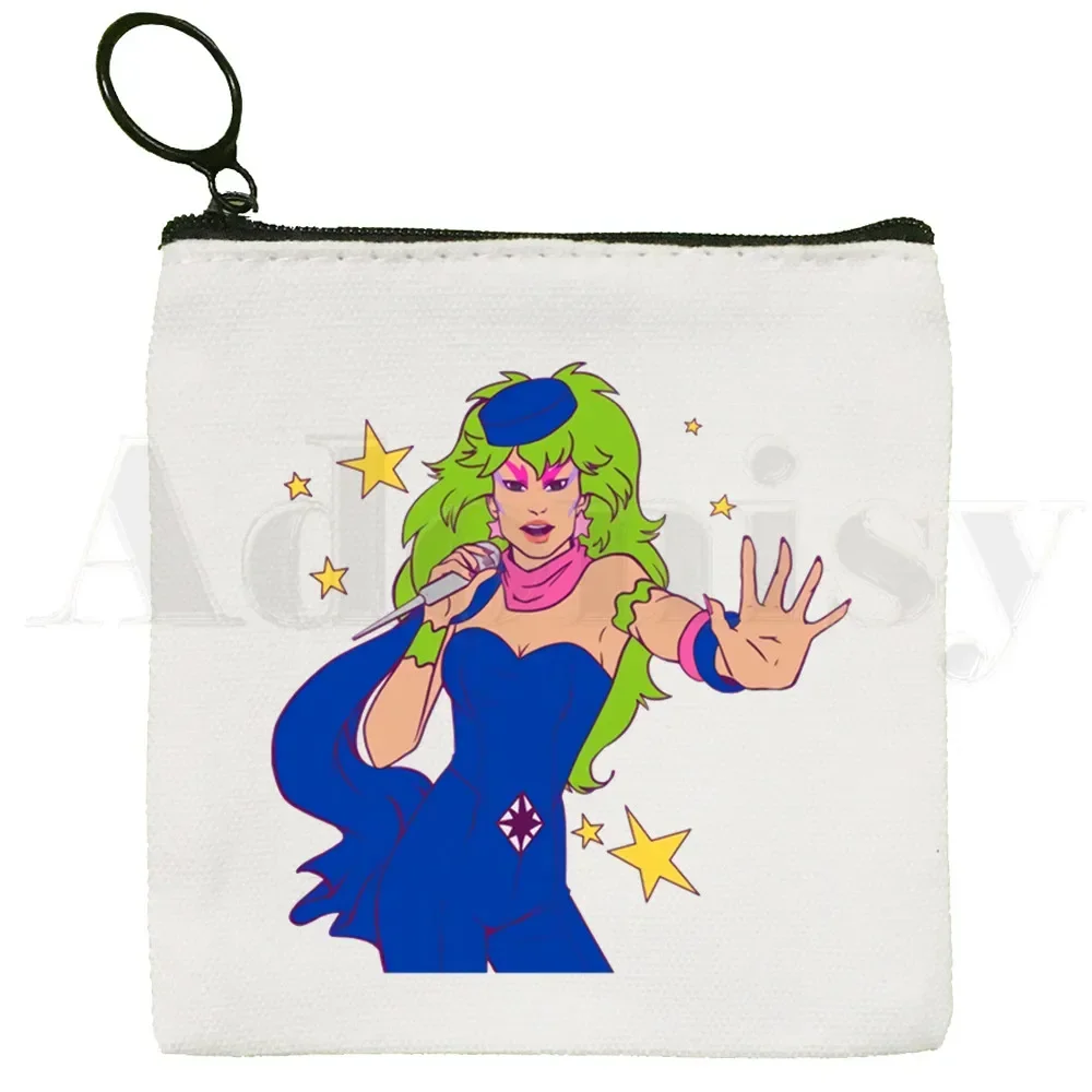 Jem and The Hologrammes Porte-monnaie Hipster Rock Hip Hop, Petit sac de rangement, Sac à cartes, Pochette à clés, Sac à clés à fermeture éclair, Mode